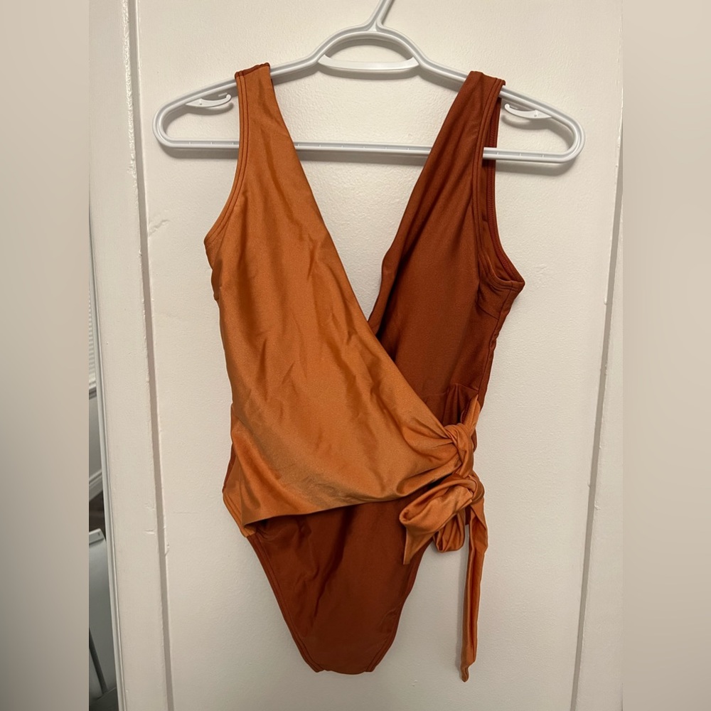 Cupshe Liana Wrap Tie Waist One Piece Swimsuit